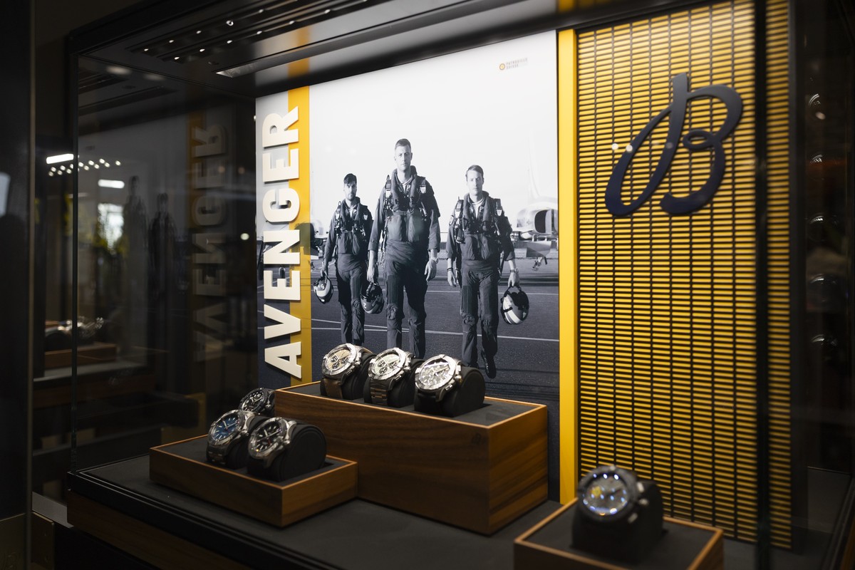 epa12289757 Watches made by Swiss watch manufacturer Breitling are on display in Bern, Switzerland, 08 August 2025. Since 07 August, additional tariffs of 39 percent have been imposed by the US govern ...
