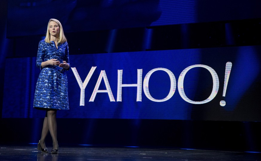 FILE - In this Jan. 7, 2014, file photo, Yahoo president and CEO Marissa Mayer speaks during the International Consumer Electronics Show in Las Vegas. Yahoo reports financial earnings on Tuesday, Feb. ...