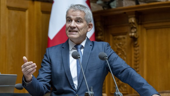 Bundesrat Beat Jans spricht im Nationalrat an der Herbstsession der Eidgenoessischen Raete, am Mittwoch, 18. September 2024, in Bern..(KEYSTONE/Peter Schneider)