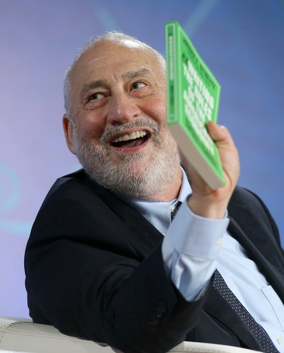 epa05458148 (FILE) A file photograph showing Nobel Prize of Economy Joseph Stiglitz speaking during a conference in the frame of the Annual Meeting of International Monetary Fund (IMF) and World Bank  ...