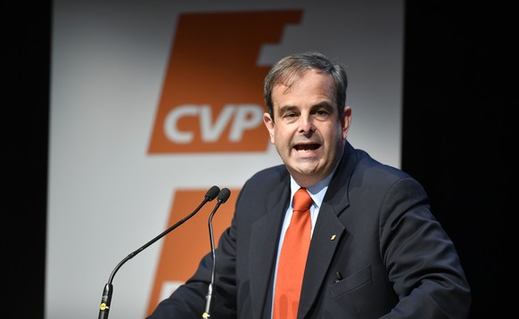 Rede von CVP - Parteipraesident Gerhard Pfister an der Delegiertenversammlung der CVP in Zuerich am Samstag, 26. Januar 2019. (KEYSTONE/Walter Bieri)