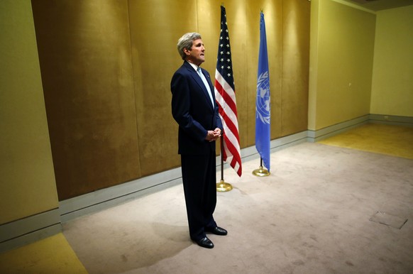 US-Aussenminister John Kerry, hier vor einem Auftritt mit UNO-Generalsekretär Ban Ki Moon, schlägt eine zweiwöchige Feuerpause vor.