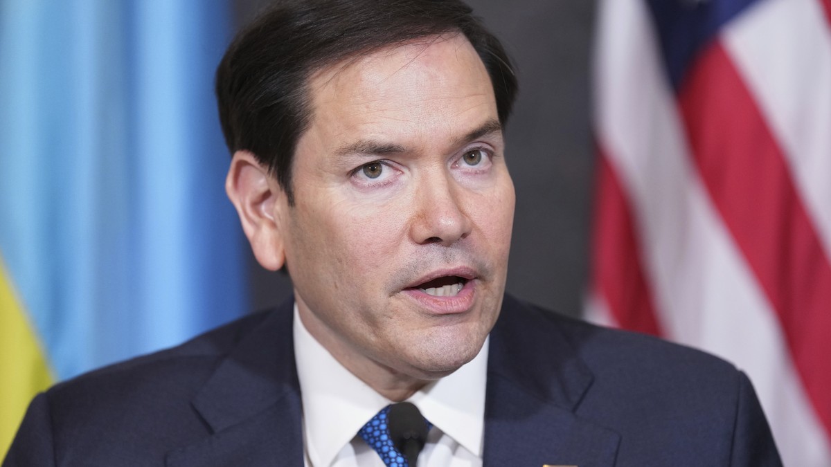 Secretary of State Marco Rubio speaks during Declaration of Principles signing ceremony with Congo's Foreign Minister Therese Kayikwamba Wagner and Rwanda's Foreign Minister Olivier Nduhungi ...
