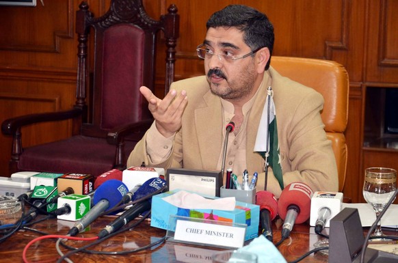 March 9, 2016 - Pakistan - QUETTA, PAKISTAN, MAR 09: Spokesman of the Balochistan Government, Anwar-ul-Haq .Kakar addresses to media persons during press conference held in Quetta on Wednesday, March  ...