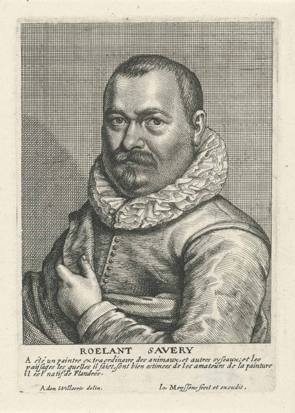 Porträt von Roelant Savery, 1662. 
https://commons.wikimedia.org/wiki/File:Joannes_Meyssens,_Adam_Willaerts_(after)_-_Portrait_of_Roelant_Savery.jpg