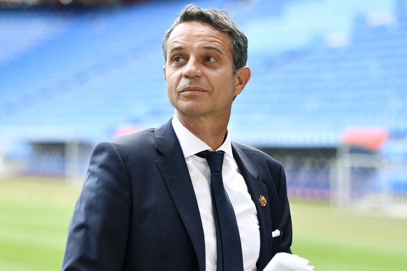 Praesident Bernhard Heusler vor der Generalversammlung des FC Basel 1893 im St. Jakob-Park in Basel am Freitag, 9. Juni 2017. (KEYSTONE/Walter Bieri)