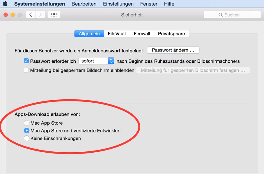Diese Einstellung bietet Mac-Nutzern einen gewissen Schutz.