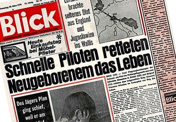 Am&nbsp;28. März 1970 titelte der Blick so.