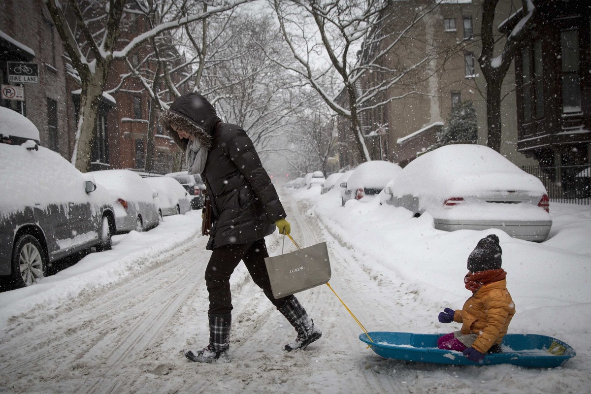 Brooklyn, New York, ist eingeschneit.