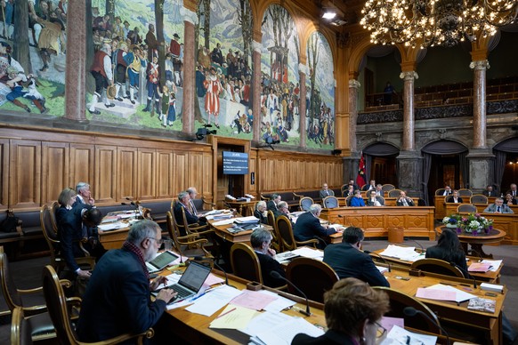 Der Staenderat debattiert ueber die Kandidatur zum UNO Sicherheitsrat an der Fruehlingssession, am Montag, 14. Maerz 2022, in Bern. (KEYSTONE/Peter Schneider)