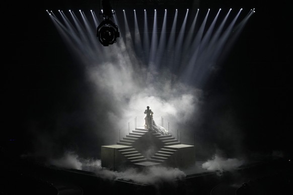 Sheldon Riley from Australia singing &#039;Not The Same&#039; performs during the second semi final at the Eurovision Song Contest in Turin, Italy, Thursday, May 12, 2022. (AP Photo/Luca Bruno)