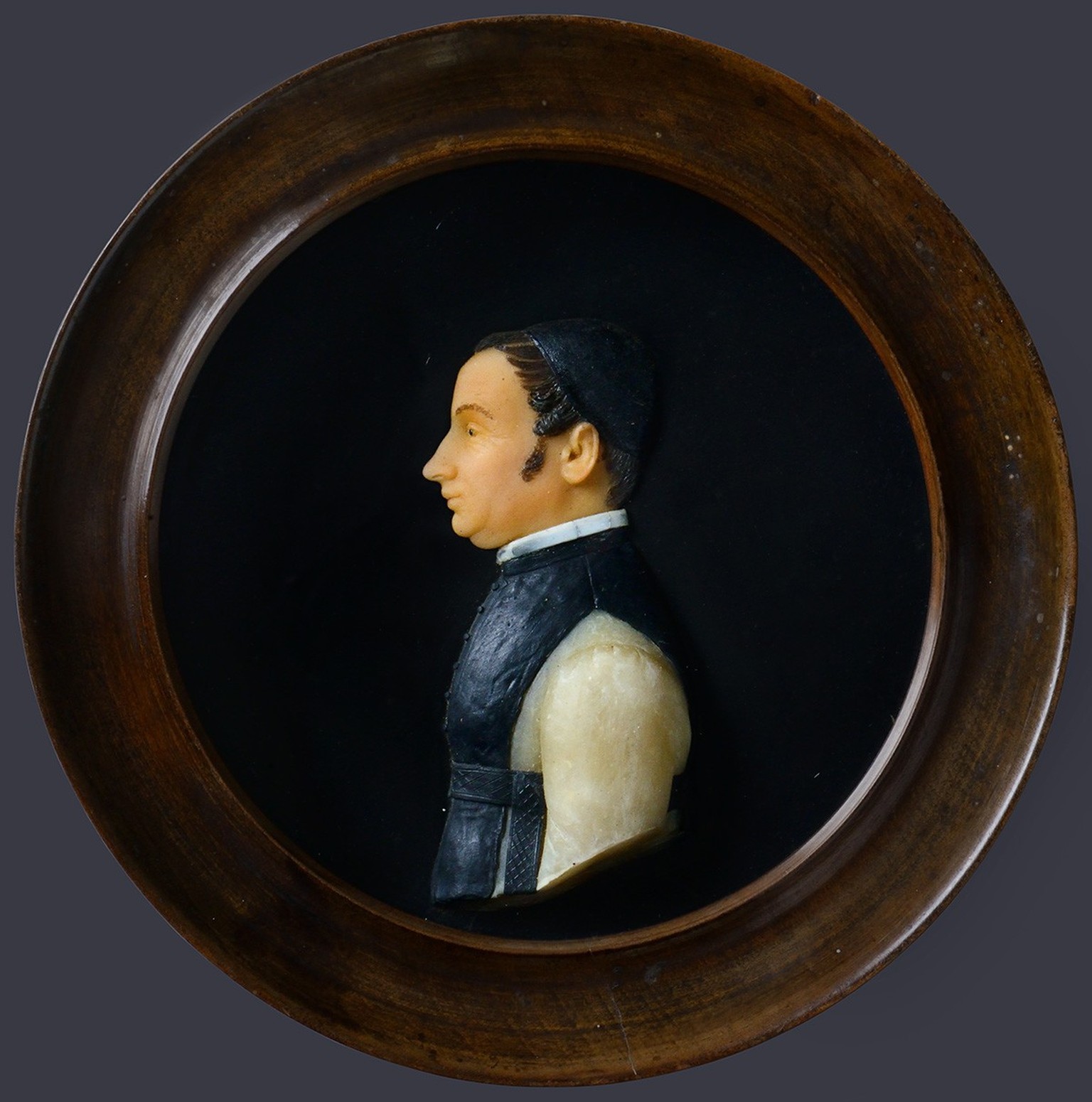 One composition survived his turbulent life: the monk Alberik Zwyssig in a wax portrait, around 1840. https://www.bhm.ch/de