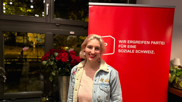 Anna Rosenwasser an der Wahlfeier der SP Kanton Zürich am Sonntag, 22. Oktober.