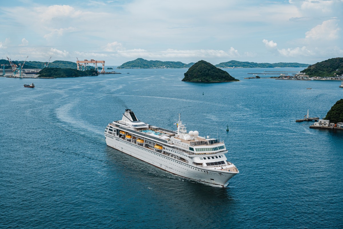 This photo attained as part of the press kit by the Odyssey shows the U.S. cruise ship in Japan. (Odyssey via AP)
Cambodia US Cruise Ship