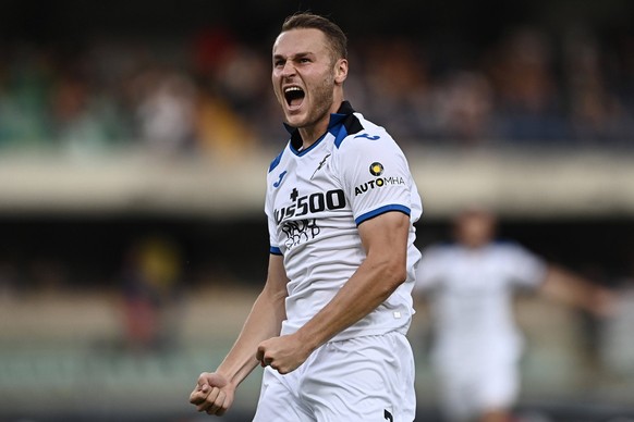 Db Verona 28/08/2022 - campionato di calcio serie A / Hellas Verona-Atalanta / foto Daniele Buffa/Image nella foto: esultanza gol Teun Koopmeiners PUBLICATIONxNOTxINxITA