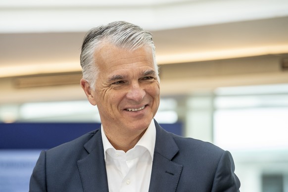 Der CEO der UBS, Sergio Ermotti anlaesslich des Swiss Media Forum vom Freitag, 12. Mai 2023 im KKL in Luzern. (KEYSTONE/Urs Flueeler)