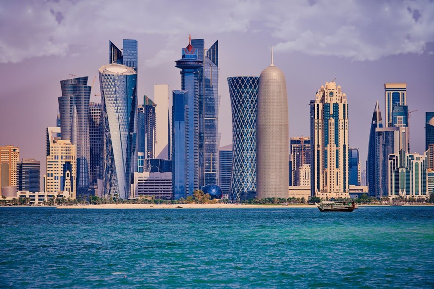 Blick auf die Skyline von Doha, wo in wenigen Tagen die WM beginnt.