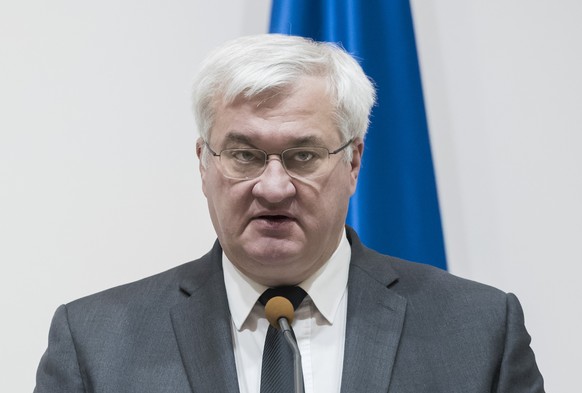 epa12783287 Ukrainian Foreign Minister Andrii Sybiha speaks during the joint press conference with Dutch Foreign Minister Tom Berendsen (not pictured) in Kyiv, Ukraine, 28 February 2026. Dutch Ministe ...