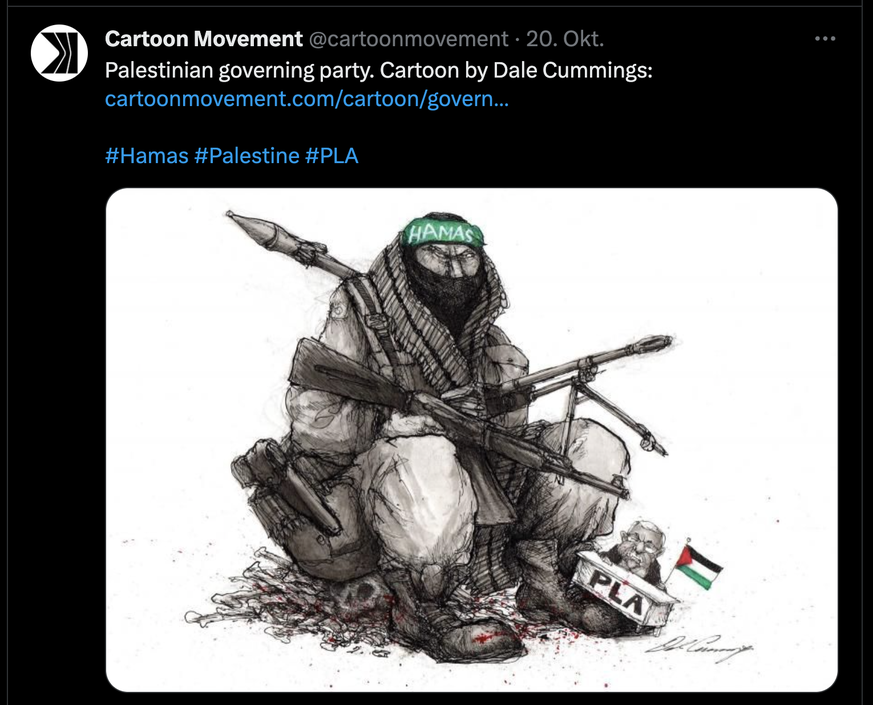 Karikatur zu Gaza-Krieg und Hamas-Terror.
