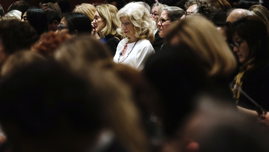 epa06724224 People attend the sales event of The Collection of Peggy and David Rockefeller at Christie&#039;s auction house in New York, New York, USA, 09 May 2018. The artwork is part of the &#039;Co ...