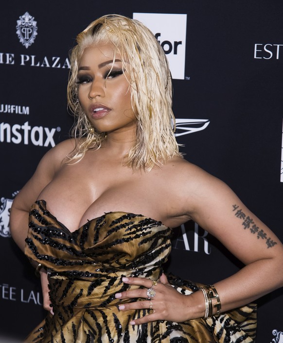 Nicki Minaj attends the Harper&#039;s BAZAAR &quot;ICONS by Carine Roitfeld&quot; party at The Plaza on Friday, Sept. 7, 2018, New York. (Photo by Charles Sykes/Invision/AP)