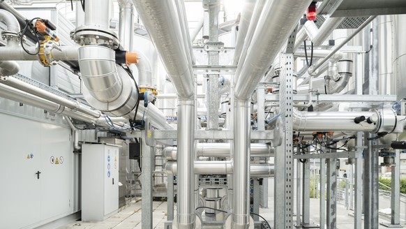 ARCHIVBILD ZUM ZIEL DES BUNDESRATES, IM WINTERHALBJAHR 2022/23 15 PROZENT WENIGER GAS ZU VERBRAUCHEN, AM MITTWOCH, 24. AUGUST 2022 - Biogasleitungen in der Biogas-Anlage des Energieunternehmens Energi ...
