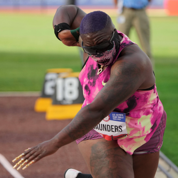 IMAGO / USA TODAY Network

Track &amp; Field: US Olympic Team Trials Jun 29, 2024; Eugene, OR, USA; Raven Saunders places second in 65-3 1/2 (19.90m) in the women s shot put during the US Olympic Team ...