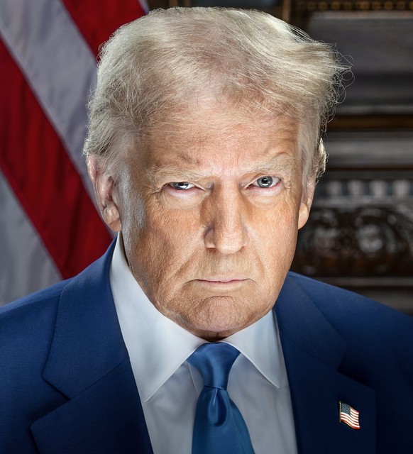 epa11828751 A handout photo made available by the Trump Vance Transition Team shows US President-elect Donald Trump&#039;s official portrait, USA, 15 January 2025 (issued 16 January 2025). Donald J. T ...