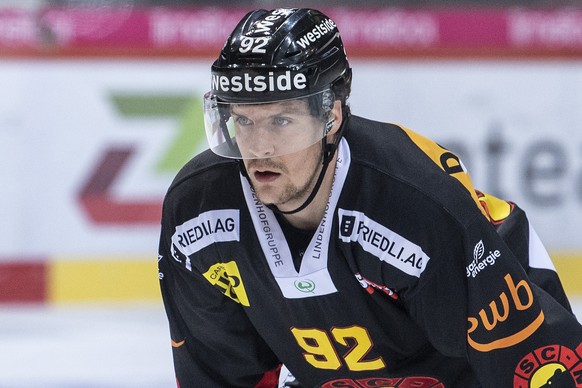 Berns Gaetan Haas im Eishockey Meisterschaftsspiel der National League zwischen dem SC Bern und den SC Rapperswil Jona Lakers, am Mittwoch, 16. Dezember 2020, in der PostFinance Arena in Bern. (KEYSTO ...