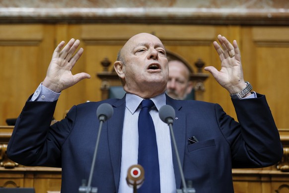 Ulrich Giezendanner, SVP-AG, spricht waehrend der Debatte um die Post, waehrend der Fruehlingssession der Eidgenoessischen Raete, am Mittwoch, 14. Maerz 2018 in Bern. (KEYSTONE/Peter Klaunzer)