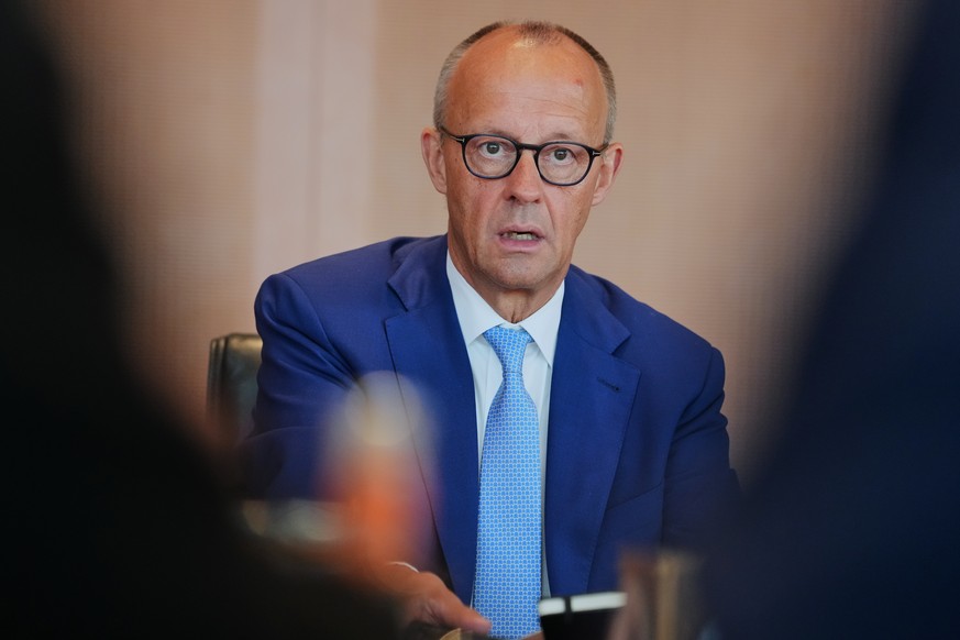 German Chancellor Friedrich Merz arrives for the cabinet meeting at the Chancellery in Berlin, Germany, Wednesday, Sept. 30, 2026. (AP Photo/Markus Schreiber)
Germany Politics