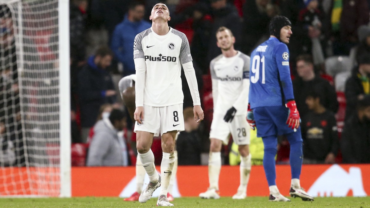 Young Boys' Vincent Sierro reacts after the game ended in a draw (1-1) during the UEFA Champions League match between England's Manchester United and Switzerland's BSC Young Boys, on We ...