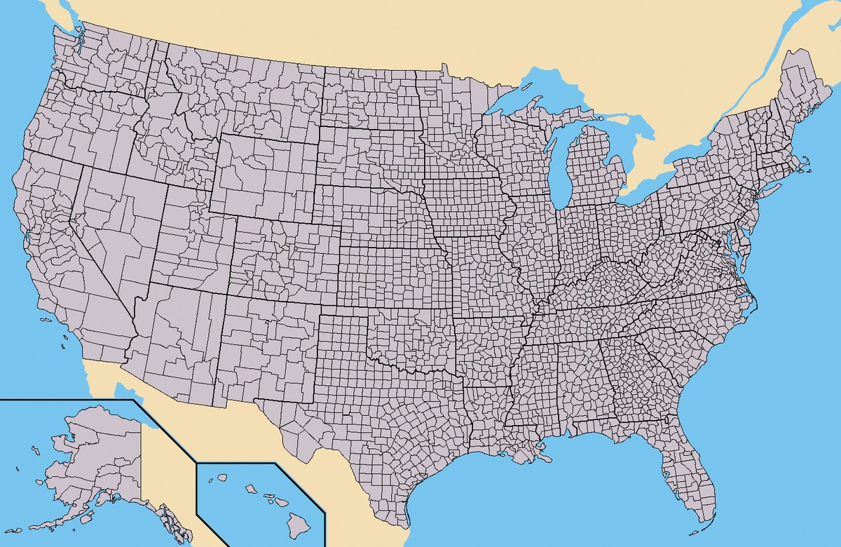 Die Staaten und Counties der USA.