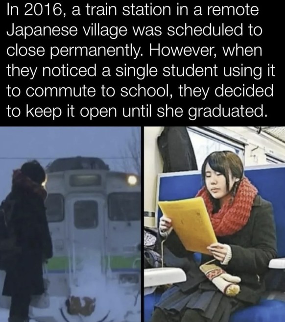 Wins: Zug in Japan hält für Schülerin