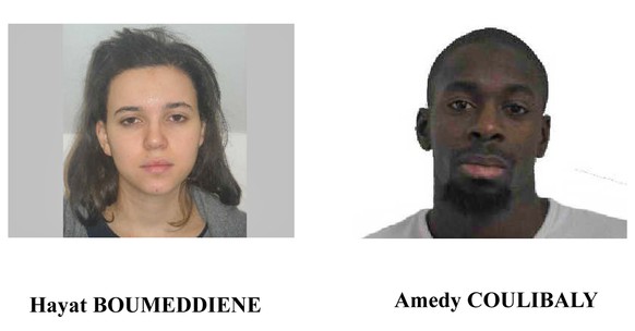 Amedy Coulibaly mit seiner Partnerin Hayat Boumeddiene. Sie wird immer noch gesucht.&nbsp;