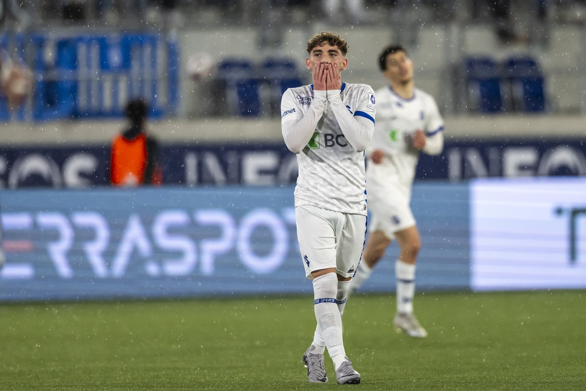 La deception de Simone Pafundi (LS), lors de la rencontre de football de Swiss Super League entre le Lausanne-Sport, LS, et le Lucerne, FCL, ce mercredi 15 mai 2024 au Stade De La Tuiliere a Lausannne ...