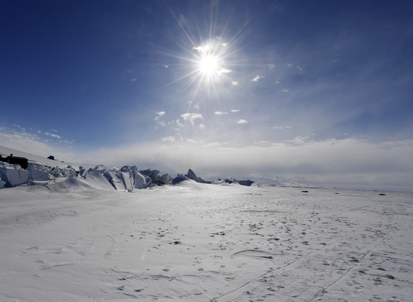 FILE - A frozen section of the Ross Sea is pictured at the Scott Base in Antarctica Saturday, Nov. 12, 2016. (Mark Ralston/Pool Photo via AP, File)
South Africa Antarctica Base