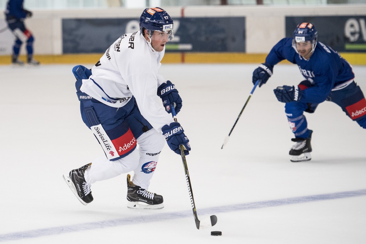 Der Zuercher Drew Shore am Training der ZSC Lion's, aufgenommen am Montag, 31. Juli 2017 in Zuerich. (KEYSTONE/Ennio Leanza)