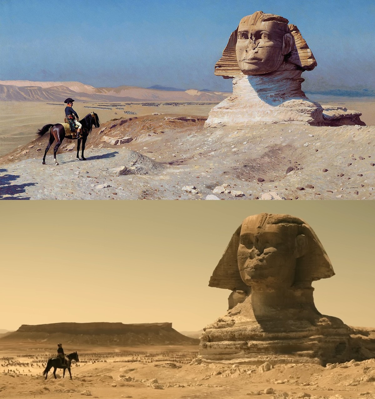 Bonaparte devant le Sphinx (1885) de Jean-Léon Gérôme.
Napoleon (2023) de Ridley Scott