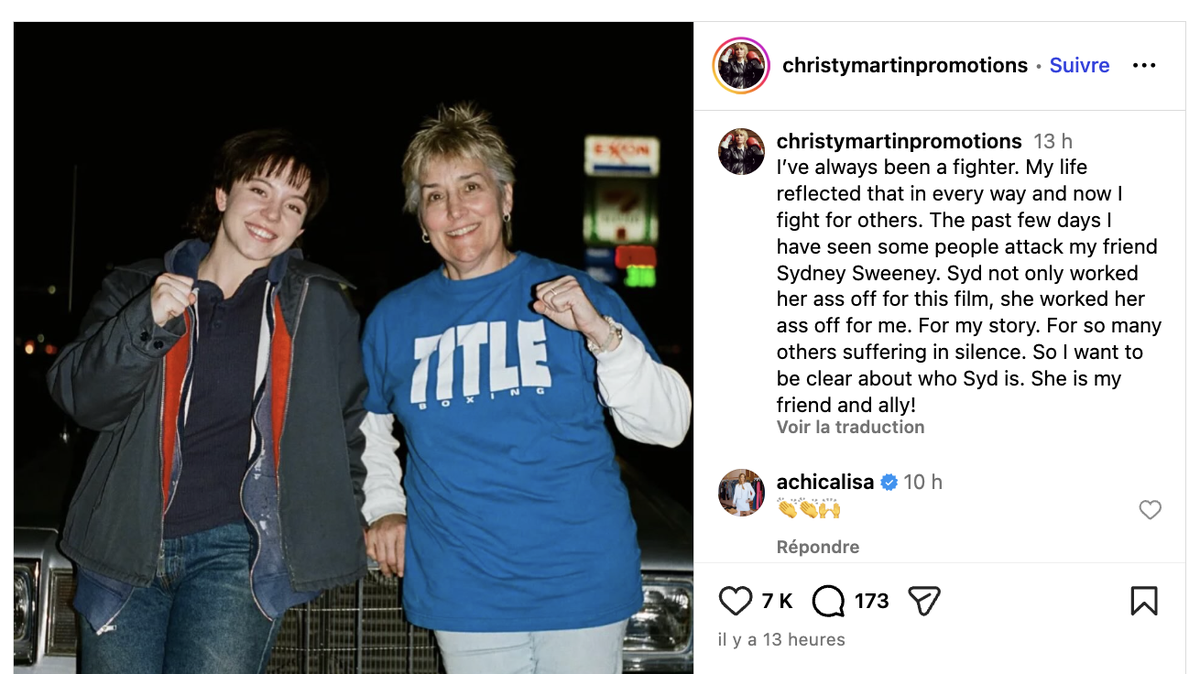 Christy Martin qualifie Sydney Sweeney d’« amie » et d’« alliée » après les difficultés rencontrées par le film Christy au box-office.