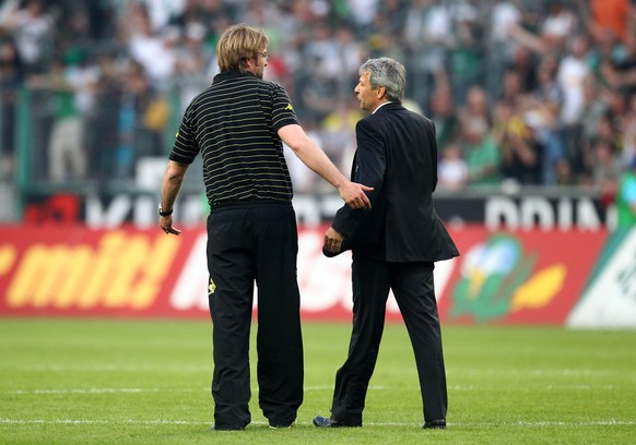 Klopp und Favre kennen sich aus früheren Bundesliga-Zeiten sehr gut.