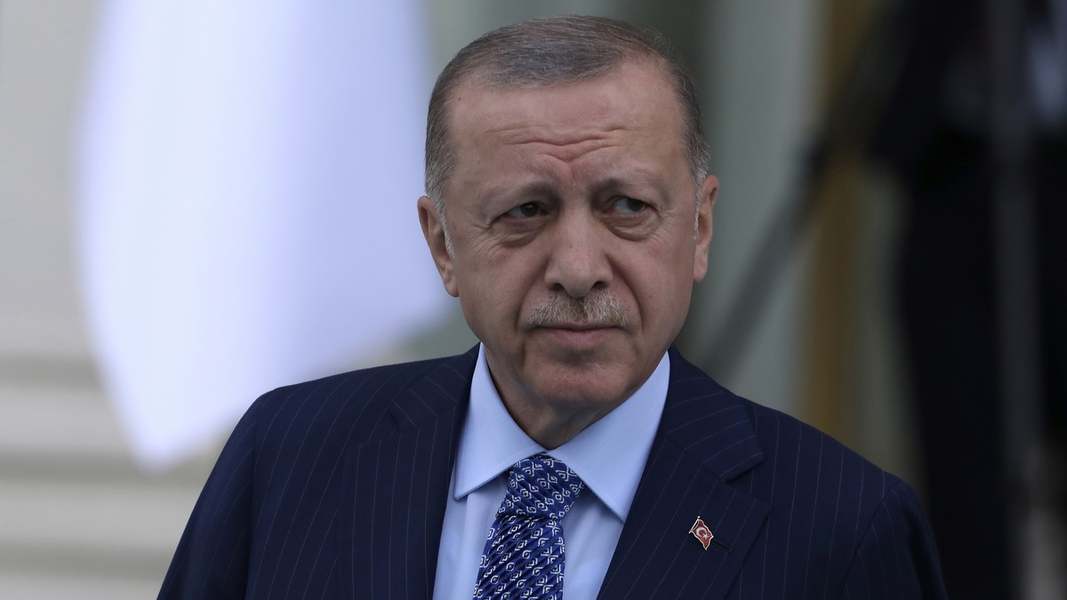 FILE - Turkish President Recep Tayyip Erdogan arrives for a ceremony, in Ankara, Turkey, on May 16, 2022. Even by the standards of Turkey's and Greece's frequently strained relations, it was ...