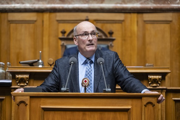 Markus Ritter, Mitte-SG, spricht zur Grossen Kammer, an der Wintersession der Eidgenoessischen Raete, am Montag, 11. Dezember 2023 im Nationalrat in Bern. (KEYSTONE/Alessandro della Valle)