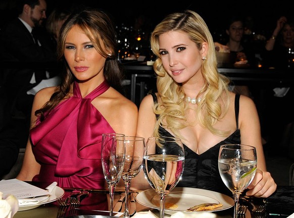 (EXCLUSIVE, Premium Rates Apply) NEW YORK - FEBRUARY 06: Melania Trump and Ivanka Trump inside Madonna and Gucci Host &quot;A Night to Benefit Raising Malawi and UNICEF&quot; at the United Nations on  ...
