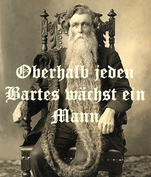 Hans Nielsen Langseth (1846-1927) hält mit 5,33 Metern den Rekord des längsten gemessenen Bartes.