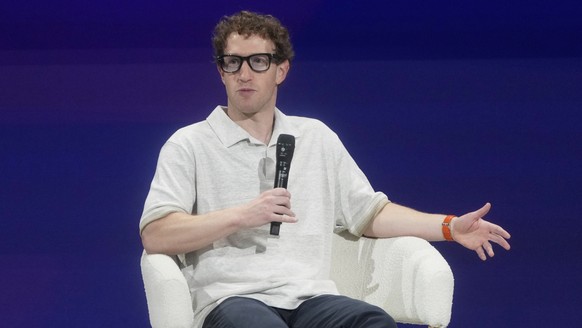 Meta Founder and CEO Mark Zuckerberg speaks at LlamaCon 2025, an AI developer conference, in Menlo Park, Calif., Tuesday, April 29, 2025. (AP Photo/Jeff Chiu)
Mark Zuckerberg