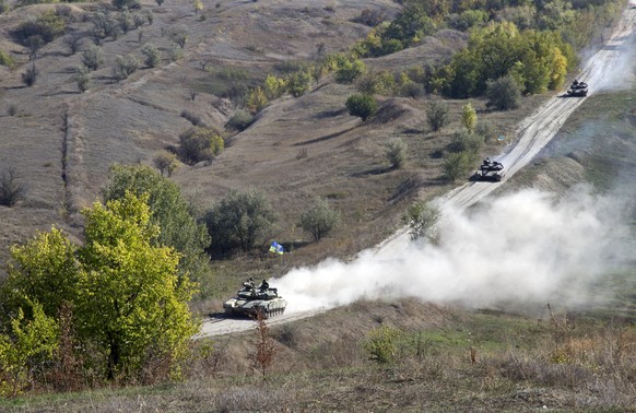 Ukrainische Panzer im Krisengebiet.