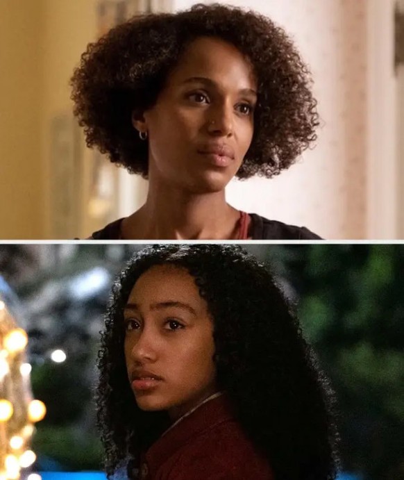 Kerry Washington as Mia and Lexi Underwood as Pearl Warren in Little Fires Everywhere