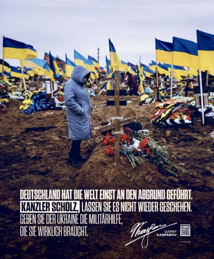 Aufruf an Deutschland, die Militärhilfe für die Ukraine zu garantieren.