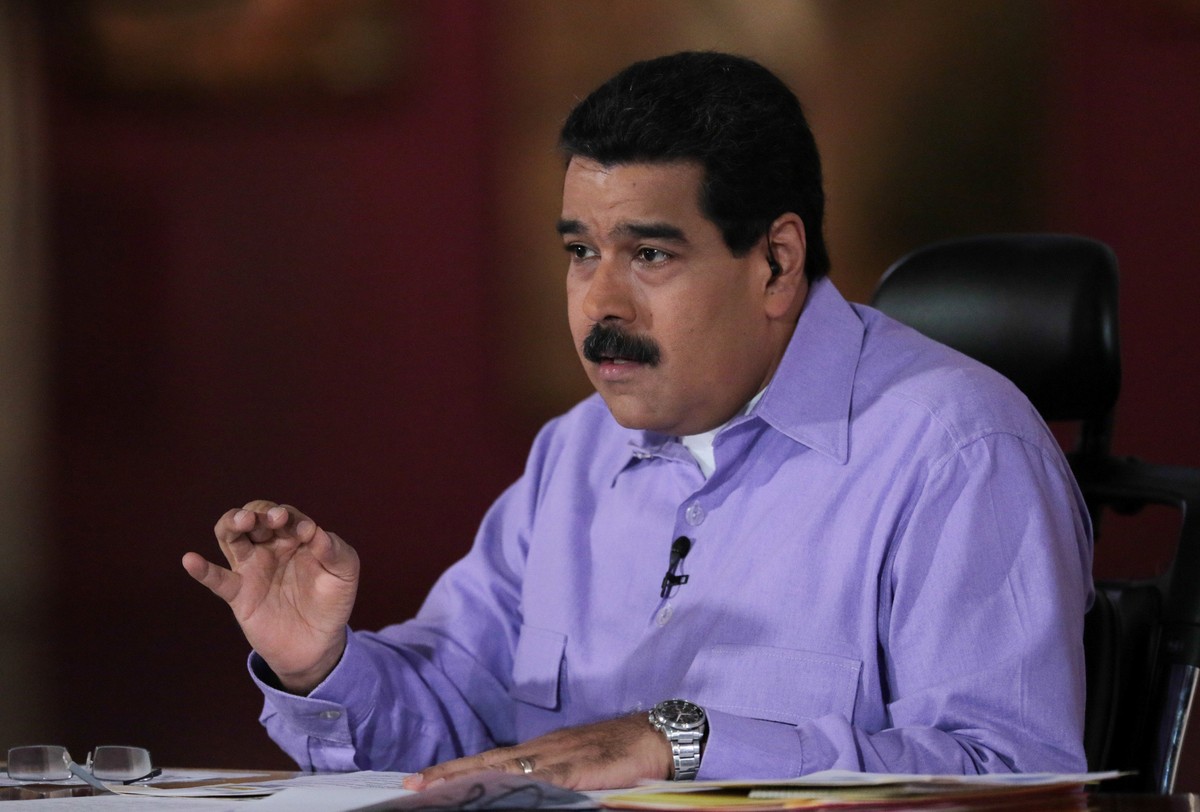 Venezuela's President Nicolas Maduro speaks during his weekly broadcast "En contacto con Maduro" (In contact with Maduro) in Caracas, Venezuela July 26, 2016. Miraflores Palace/Handout  ...